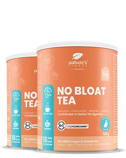 No Bloat Tea 1+1 | Podpora trávenia | Funkčný čaj | Zníženie nadúvania | Čaj s kurkumou | Ekologický | Vegánsky | Čaj z artyčoku | 120 g