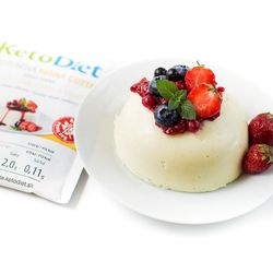 KetoDiet Proteínová panna cotta s príchuťou smotany a vanilky (7 porcií) - 100% keto diéta