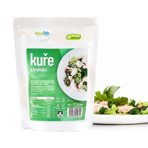KetoLife  Low carb hotové jedlo – Kurča s brokolicou (1 porcia) - 100% keto diéta