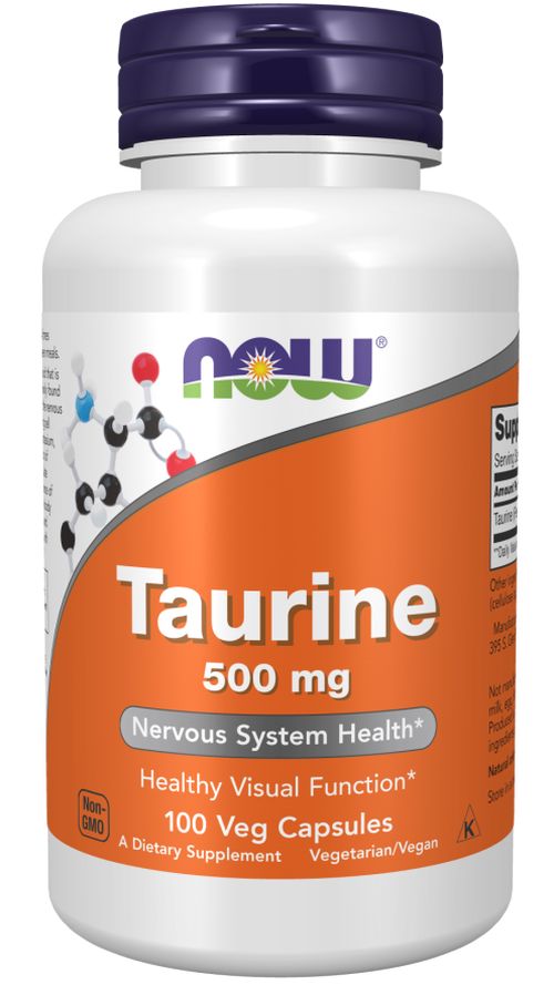 NOW® Foods NOW Taurine (Taurin) 500 mg, 100 rostlinných kapslí