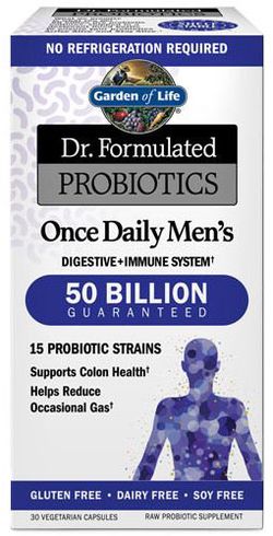 Garden of life Dr. Formulated Probiotics once daily Men's (probiotiká pre mužov), 50 mld. CFU, 15 kmeňov, 30 rastlinných kapsúl