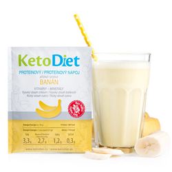 KetoDiet Proteínový nápoj s banánovou príchuťou (7 porcií) - 100% keto diéta