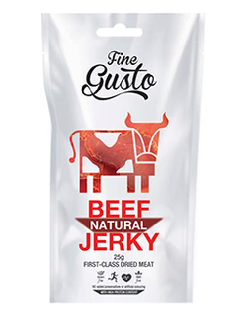 Fine Gusto - Sušené maso hovězí, Jerky, 25g - Natural