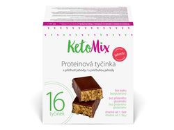 KetoMix Proteínové tyčinky s jahodovou príchuťou 16 x 40 g