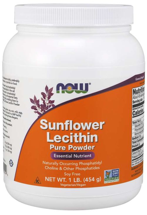 NOW® Foods NOW Sunflower Lecithin (slunečnicový lecitin), prášek, 454 g
