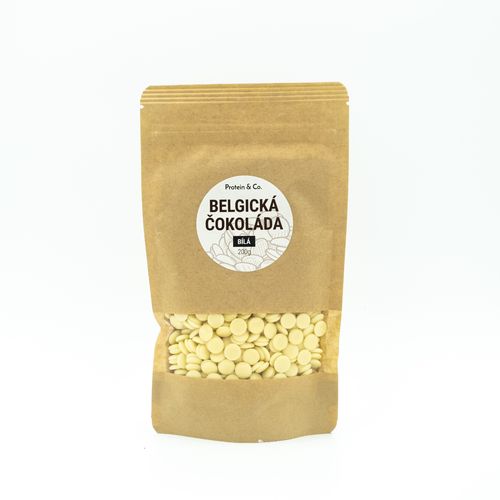 Protein&Co. Biela belgická čokoláda (pecky) Váha: 200 g