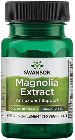 Swanson Magnolia Extract (extrakt z magnólie), 200 mg, 30 rostlinných kapslí