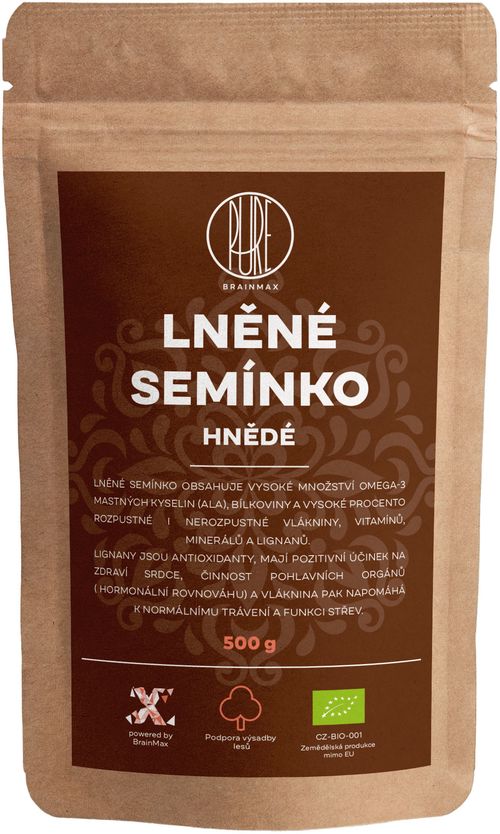 BrainMax Pure Lněné semínko (hnědé), 200 g