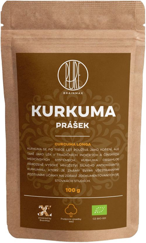 BrainMax Pure Kurkuma BIO prášek, 100 g *CZ-BIO-001 certifikát