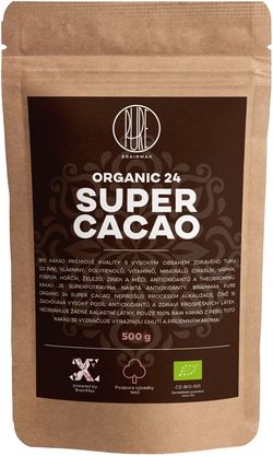 BrainMax Pure Organic 24 Super Cacao, BIO kakao, 500g *CZ-BIO-001 certifikát