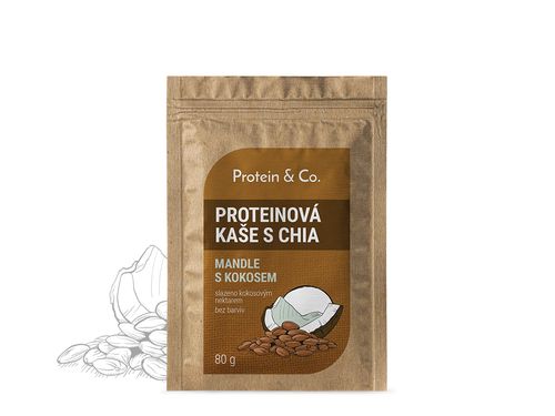 Protein&co. Proteínová kaša s chia 80 g Váha: 80 g, Příchuť: kokos s mandlí