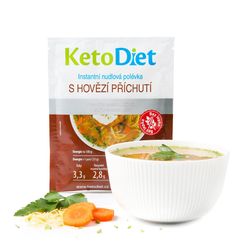 KetoDiet Proteínová polievka hovädzia s rezancami (7 porcií) - 100% keto diéta