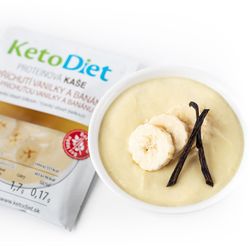 KetoDiet Proteínová kaša s príchuťou vanilky a banánu (7 porcií) - 100% keto diéta