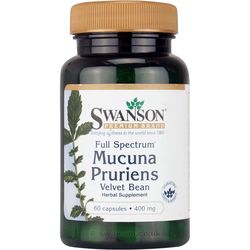 Swanson Full Spectrum Mucuna Pruriens (zamatovej fazuľa), 400 mg, 60 kapslí