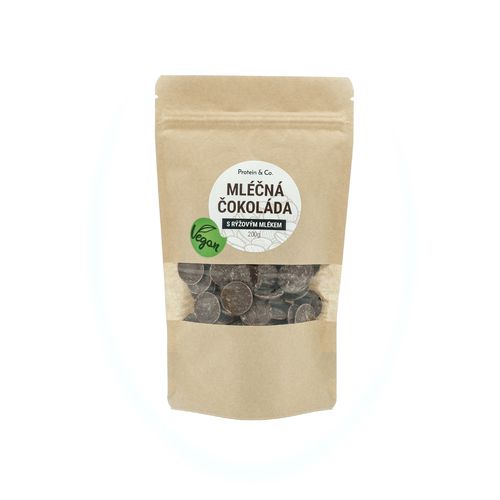 Protein&Co. Mliečna čokoláda s ryžovým mliekom (pecky) - VEGAN Váha: 500 g