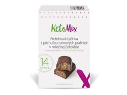 KetoMix Proteínové tyčinky s príchuťou rumových praliniek v mliečnej čokoláde