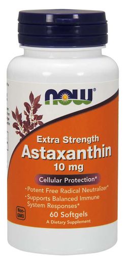 NOW® Foods NOW Astaxanthin, 10 mg, 60 softgel kapslí