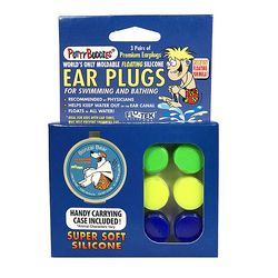 Putty Buddies - 3 páry Plávajúce silikónové štuple do uší Farba: Zelená / Žltá / Modrá