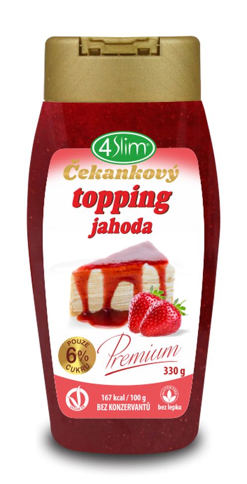 4Slim - Čekankový topping jahoda, 330 g