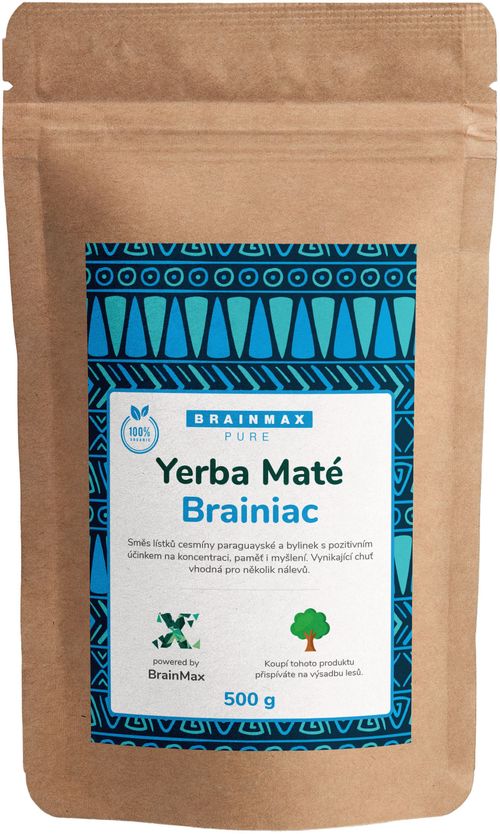 BrainMax Pure Organic Yerba Maté - Brainiac, 500 g