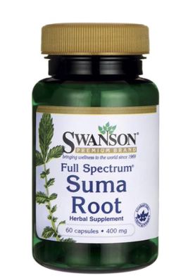 Swanson Full Spectrum Suma Root (brazilský ženšen), 400 mg, 60 kapsúl