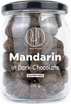 BrainMax Pure Mandarin in Dark Chocolate, mandarinky v hořké čokoládě, 215 g