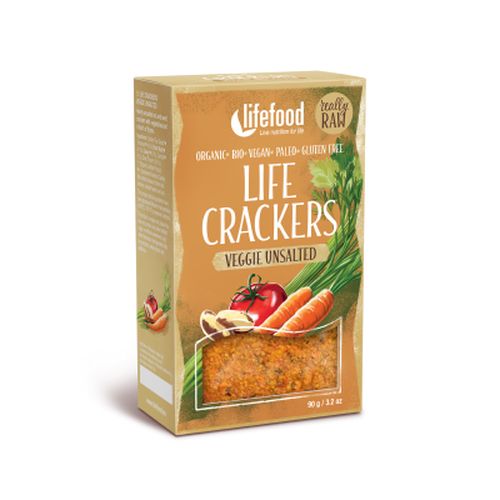 LifeFood - Life Crackers zeleninové bez soli BIO , 90 g CZ-BIO-002 certifikát