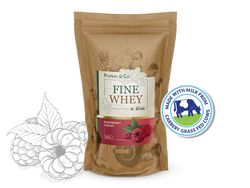 Protein&Co. FINE WHEY – prírodný proteín sladený stéviou 1 kg Príchut´: Raspberry cream
