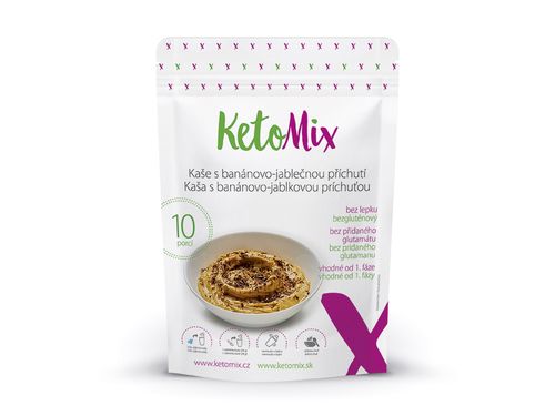 Proteínová kaša KetoMix - s banánovo-jablkovou príchuťou (10 porcií) 280 g