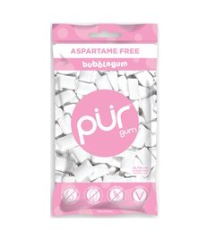 PÜR přírodní žvýkačky bez Aspartamu, Bubblegum, 55ks