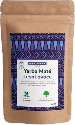 BrainMax Pure Organic Yerba Maté - lesné ovocie, 1000 g