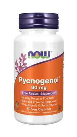 NOW® Foods NOW Pycnogenol a Acerolou a Rutinem, 60 mg, 50 rostlinných kapslí