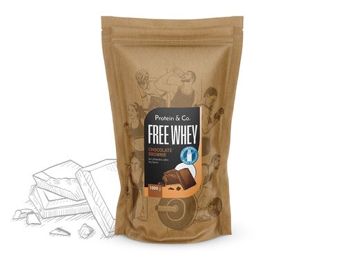 FREE WHEY - bezlaktózový srvátkový proteín Príchuť: Chocolate brownie, Váha: 500 g