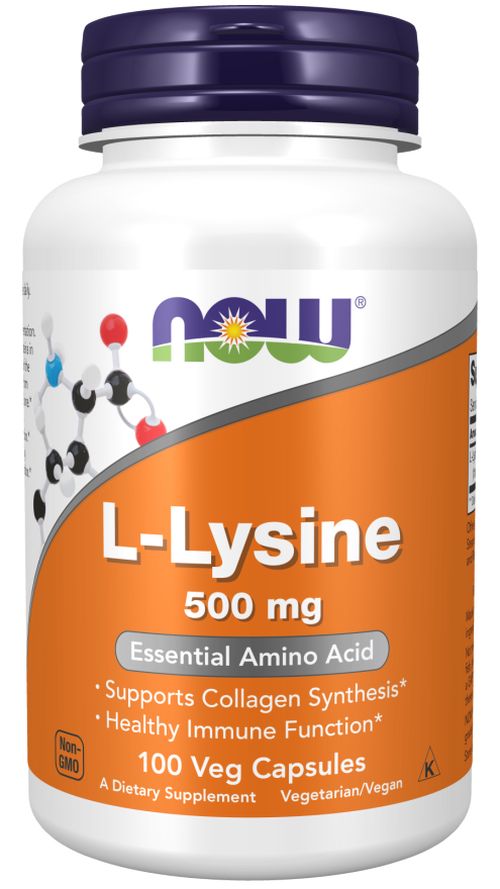 NOW® Foods Now L-Lysine (L-lysin), 500 mg, 100 kapslí