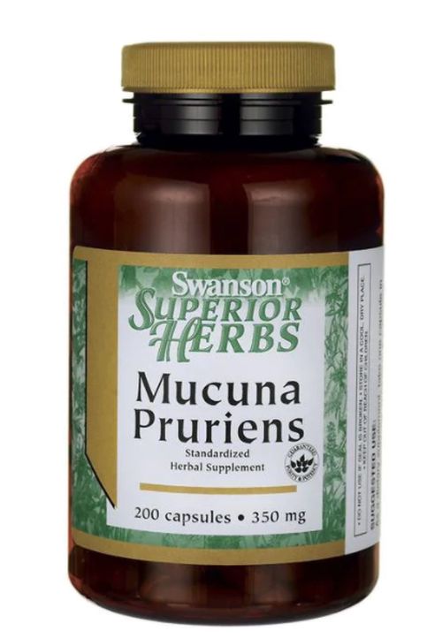 Swanson Mucuna Pruriens Extrakt (Sametové fazole), 350 mg, 200 kapslí