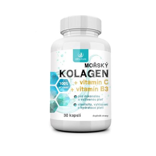 Allnature Morský kolagén + vit. C + vit B3 30 kapslí