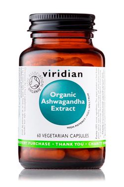 Viridian Ashwagandha Extract 60 kapslí Organic (indický ženšen)