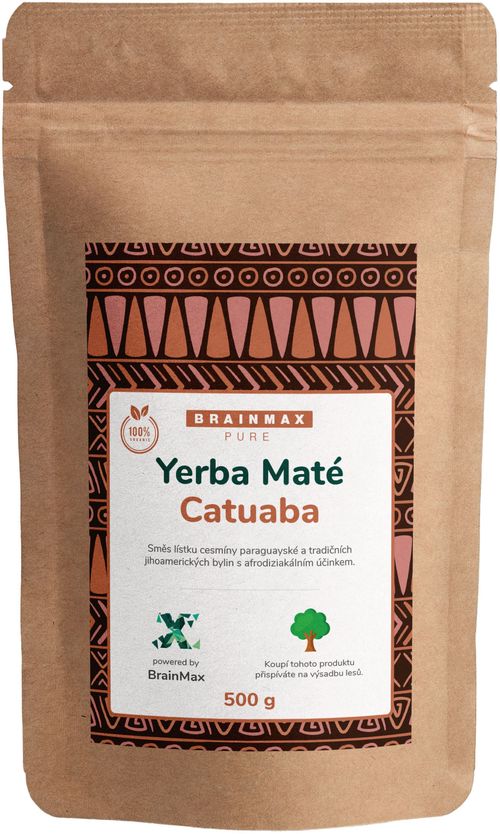 BrainMax Pure Organic Yerba Maté - Catuaba, 500 g