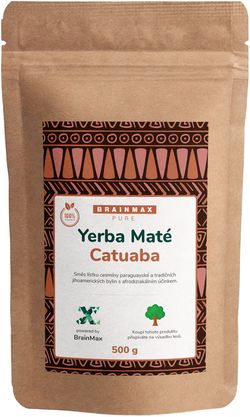 BrainMax Pure Organic Yerba Maté - Catuaba, 500 g