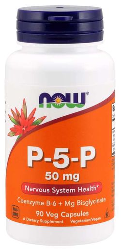 NOW® Foods NOW Vitamin B6 P-5-P, 50mg, (vitamin B6 v aktivní formě), 90 kapslí