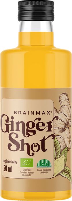 BrainMax Pure Ginger Shot, zázvorová šťava s kurkumou, BIO