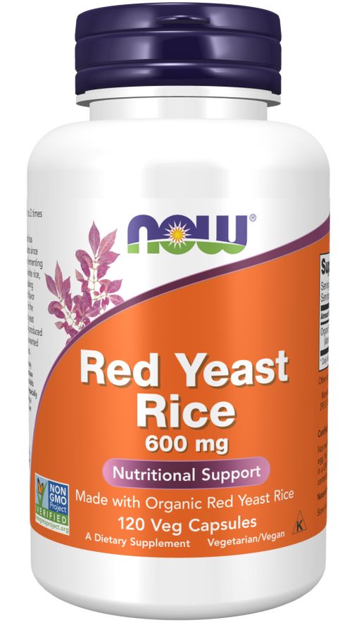 NOW® Foods NOW Red Yeast Rice (Červená kvasnicová rýže, extrakt) 600 mg, 120 rostlinných kapslí