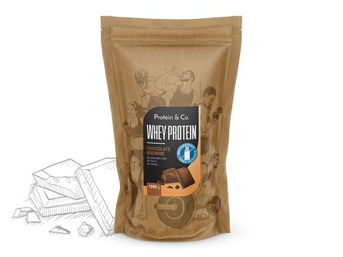 Protein&Co. Bezlaktózový CFM Whey Príchuť: Chocolate brownie, Váha: 1000 g