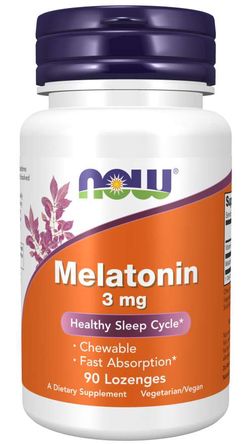 NOW® Foods NOW Melatonín 3 mg, 90 pastiliek