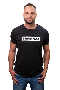 Tričko BrainMax s pruhom pánske - čierne Velikost: M
