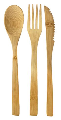Bambusové príbory - lyžica, nôž, vidlička