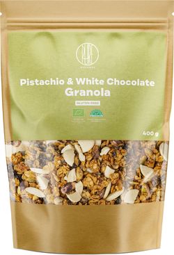 BrainMax Pure Pistachio & White Chocolate Granola, pistácie a biela čokoláda, BIO