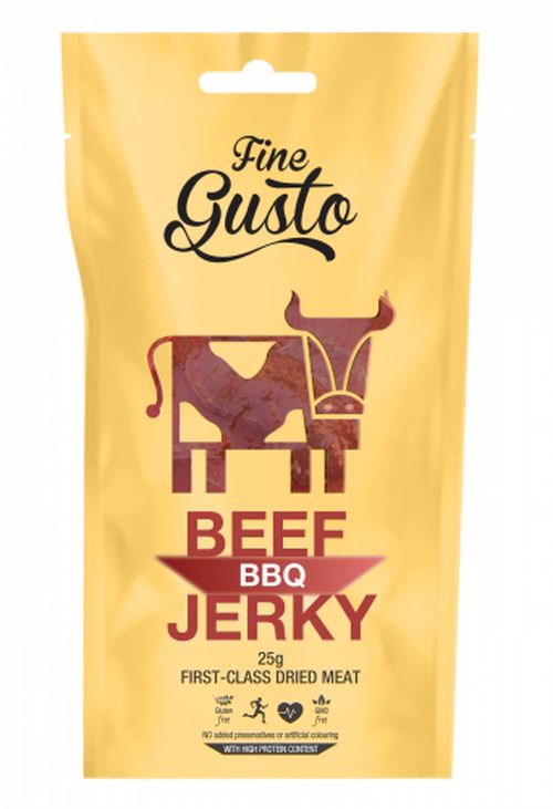 Fine Gusto - Sušené maso hovězí, Jerky, 12g - BBQ