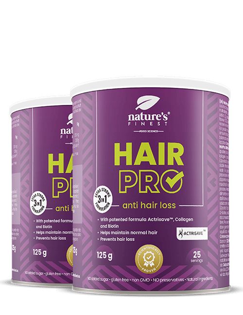Hair Pro 1+1 | Prevencia vypadávania vlasov | Posilňuje vlasové folikuly | Zabraňuje vypadávaniu | Podporuje rast | Oživuje | 250 g