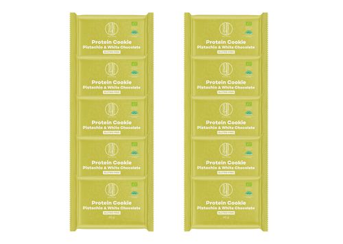 10x BrainMax Pure Protein Cookie - Pistácie & Bílá čokoláda, BIO, 60 g Proteínová sušienka s pistáciami a bielou čokoládou / *SK-BIO-001 certifikát